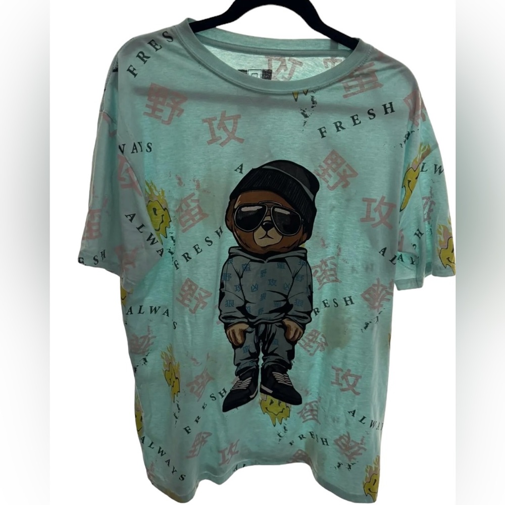 Hustle XXL Graphic T Shirt‎ Bear Smiley Face